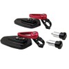 MotorToGo Black Arrow Bar End Mirrors with red stem Compatible