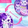Girls Toddler Cat Backpack, Water Resistant Sequins Kindergarten Bookbag, 13"
