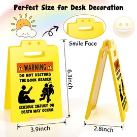 Do Not Disturb Book Reader Sign – Small Mini Desktop Warning Signs Perfect for Bookworms and Book Lover Compartment Meeting Rooms, Library, Public Places by XgiftCreat