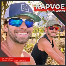 KAPVOE Cycling Glasses Polarised Sunglasses Sports Glasses MTB Glasses Cycling Glasses Men Women Road Bike Cycling Running Golf Driving Glasses Baseball Fishing