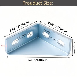 BIAXJUNY 90 Degree Gusseted Fitting for 1-5/8" Strut Channel,4 Hole Heavy Duty Steel Right Angle Connector Brackets for 1 /2" Bolt, 5 mm Thick ，Unistrut Hardware(10 Pack ﻿