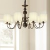 LAMPWELL LUCIE Clip-on Chandelier Lamp Shades,Set of 6,Small Drum,5.2"×5.2"×H5.2", Fabric