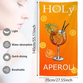Holy Aperoli Strandtuch – Lustiges Mikrofaser-Handtuch 140 x 70 cm | Sandfrei, Schnelltrocknend & Leicht | Perfekt für Strand, Gym, Reisen & als Geschenkidee