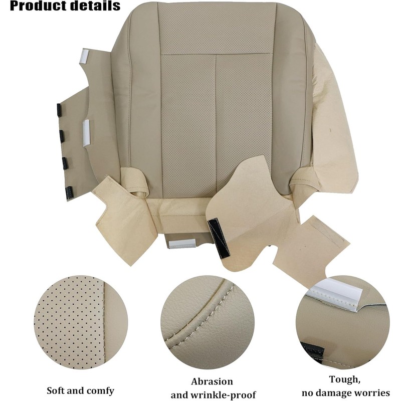 GXARTS Driver and Passenger Side Bottom Replacement Leather Seat Cover