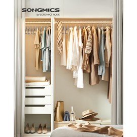 SONGMICS Clothes Hangers, Pack of 50 Plastic Coat Hangers, Space-Saving, Light Gray and Dark Gray UCRF50G