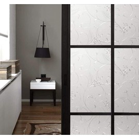 Niviy Static Cling Non-Adhesive Window Film Frosted Glass Film Bathroom Door Glass Decoration Window Film Privacy Covering (41.2"x 157.4")