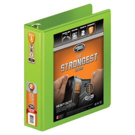 Wilson Jones Heavy Duty Round Ring View Binder with Extra Durable Hinge, 2 Inch, Customizable, Chartreuse (W363-44-376), 1-Pack