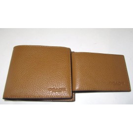 Coach CR398 Men's 3 In 1 2-piece Wallet Light Saddle Pebbled Leather NWT$178