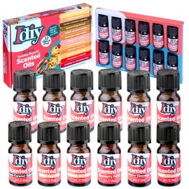 SCS Direct Yummy Dessert Scented Oils (12 Pack) - X Large 10ml (.34 oz) Includes Natural Food Fragrance Scent Oil Bottles for Diffusers, Aromatherapy, Essential Oil, Candles, Crafts, Slime, Gifts - Cake, Cookies