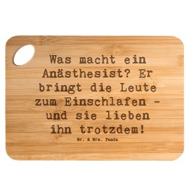 Mr. & Mrs. Panda Bamboo Chopping Board with German Text "Was Macht EIN Anästhesist?" [German Language] [German Language] [German Language]