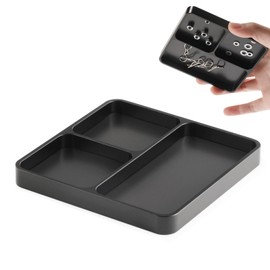 Shaluoman Metal RC Screws Tray with Magnetic Pad, Magnet Screws Holder Alloy Plate RC Fixing Tools Tray for RC Car Boat, Pins and Other Small Metal Parts (Black)