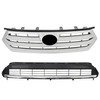 SEBLAFF Chrome Front Bumper Upper and Lower Grille Assembly Set
