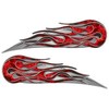 Weston Ink Reflective Twin Flame Motorcycle Tank Decal in Red Inferno Flames