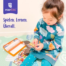 mierEdu Magnetic Game Box Trains, Promotes Motor Skills + Fantasy, Ideal for Home and as a Travel Game for Children, Magnetic Toy Children, Toy from 3 Years