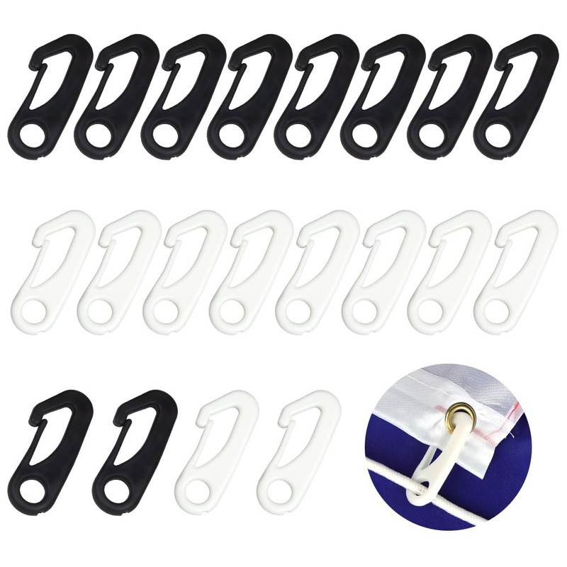 Adiwo 20 PCS Flag Pole Clip, Nylon Flagpole Clamp, Snap