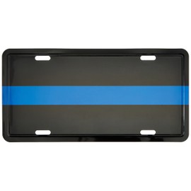 Police Thin Blue Line Metal Tag Reflective