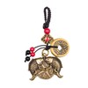 Mansiyuyee Brass Lucky Fish Keychain with Five Emperor Coins, Double