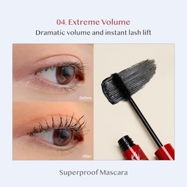 CLIO Kill Lash Superproof Mascara, Tubing Mascara, Smudge-Proof, Flake-Proof & Clump-Free, Extreme Volumizing False-Lash Effect, Warm Water Removal, S