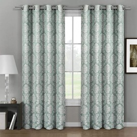 Royal Tradition Aryanna 108-Inch Wide x 108-Inch Long, Jacquard Set of 2 Grommet Top Privacy Curtains, Aqua