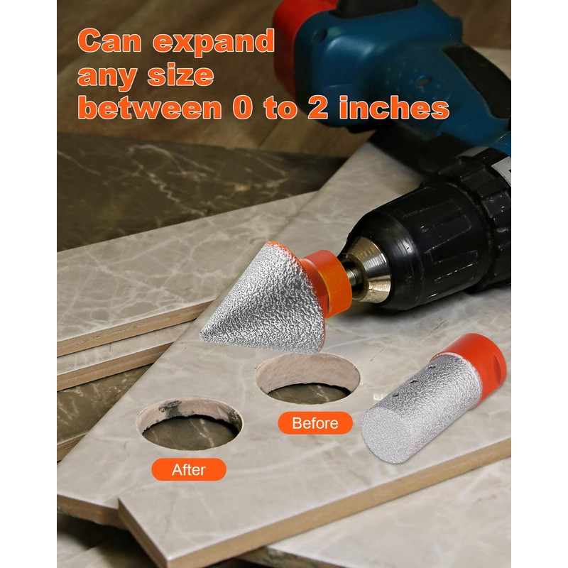 AOKLIT 3 PCS Diamond Beveling Chamfer Bits Set, Tile Cone