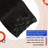 VeSunny Brown Clip in Hair Extensions Human Hair #2 Darkest