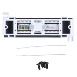 Patch Panel 8 Ports CAT6 Network Cable Rackmount 568A/B RJ45 Accessory for Installation