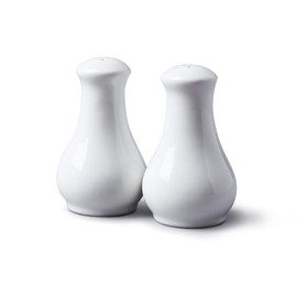 WM Bartleet & Sons 1750 Traditional Porcelain Salt & Pepper Pot Shaker Cruet Set 13cm – White