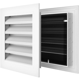 IRENPORU 12" x 12" Gable Vent Aluminum Attic Vent with Screen Gable Vents for Shed House Door Vents for Exterior Door Ventilation in House Shed Vent [Vent Opening: 10" x 10"]