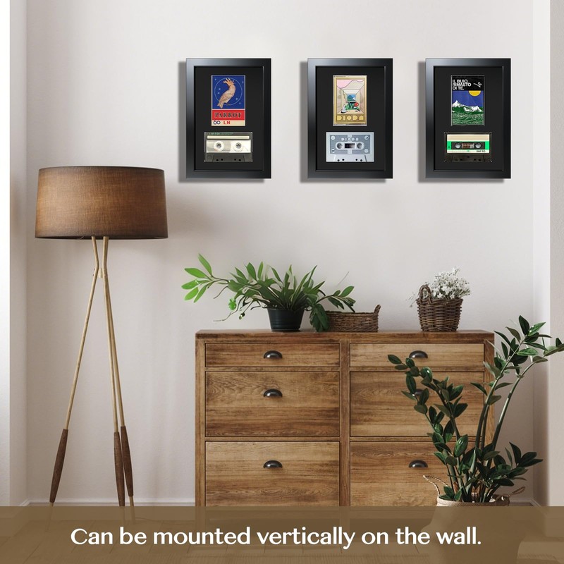 Cassette Tape and Case Display Frame with EVA Foam Lining