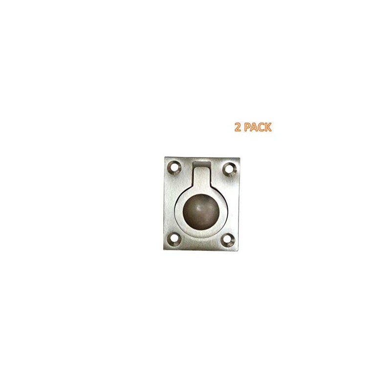 QCAA Solid Brass Flush Ring Pull, 36.5 x45 mm, Satin