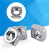 Atyhao 100pcs Stainless Steel Square Nuts M3 Thread Nuts Machine