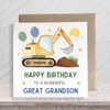 Second Ave Great Grandson Birthday Children's Kids Baby Digger Square