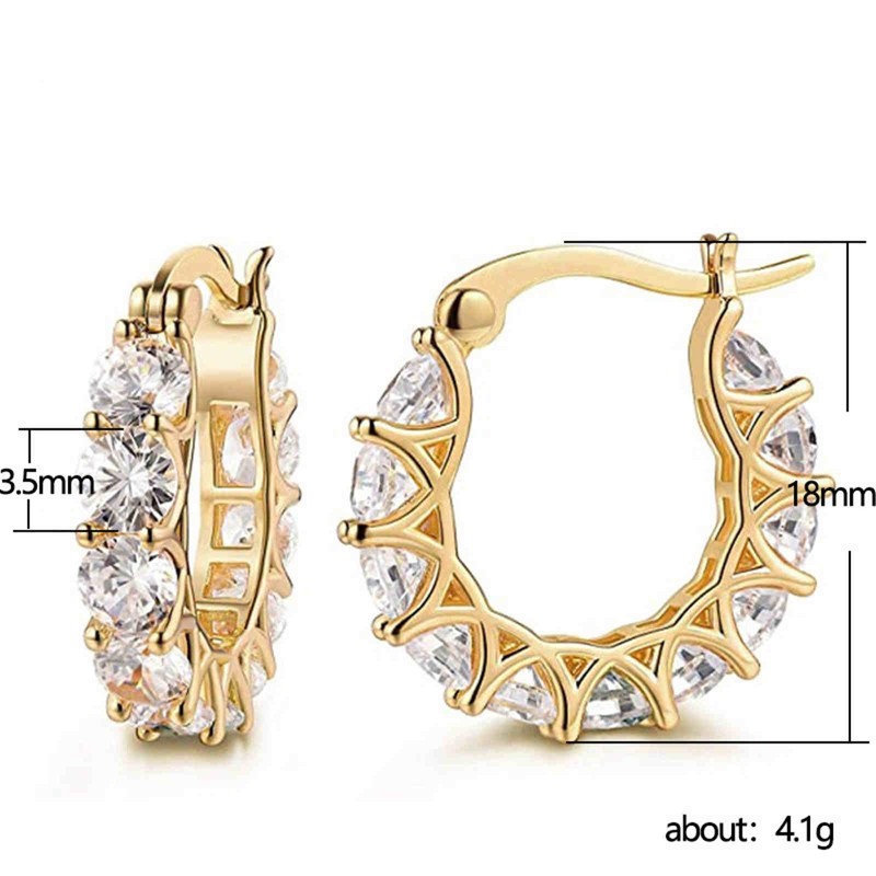 HUGE TOMATO U-shaped Hoop Earrings Zircon Lace Earrings with S925