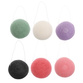 Hohopeti Esponjas Faciales Naturales de Konjac 6 Piezas Multicolor, Puff de Limpieza y Exfoliación para Cuidado Facial Diario y Piel Sensible