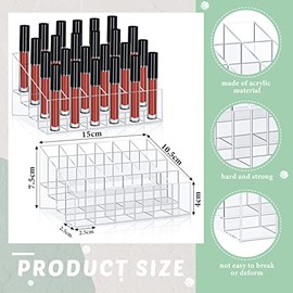 4 Organizadores de Soporte de L¨¢piz Labial 24 Ranuras Organizador de Maquillaje de L¨¢piz Labial Acr¨ªlico Soporte Exhibici¨®n de Caja de L¨¢piz Labial Caja de Almacenaje para Barra de Labios