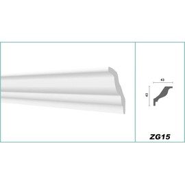 HEXIM O Ceiling Moulding Modern XPS Polystyrene White, 2 Metres Stucco Moulding Sytrop Moulding Cornice Moulding (Sample Piece ZG15)