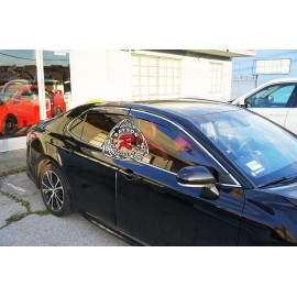 BaysonR Fits 18-24 Toyota Camry Window Rain Guard Visors w/ Stainless Steel Chrome Trim