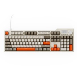 AK35I V3 104-Key Full Size Wired Gasket Mount Gaming Keyboard with Multimedia Buttons & Knob Control | Five Layer Pad | OEM Profile PBT Keycaps | White Backlit Custom Keyboard