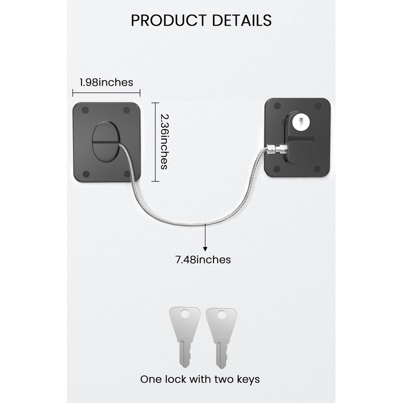 Fridge Lock Refrigerator Lock for Kids with Keys Childproof Combination