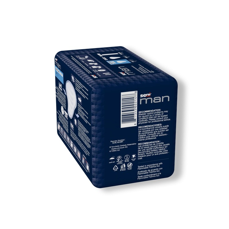 Seni Man Active Light Male Incontinent Pad Cup Shape 7-1/2