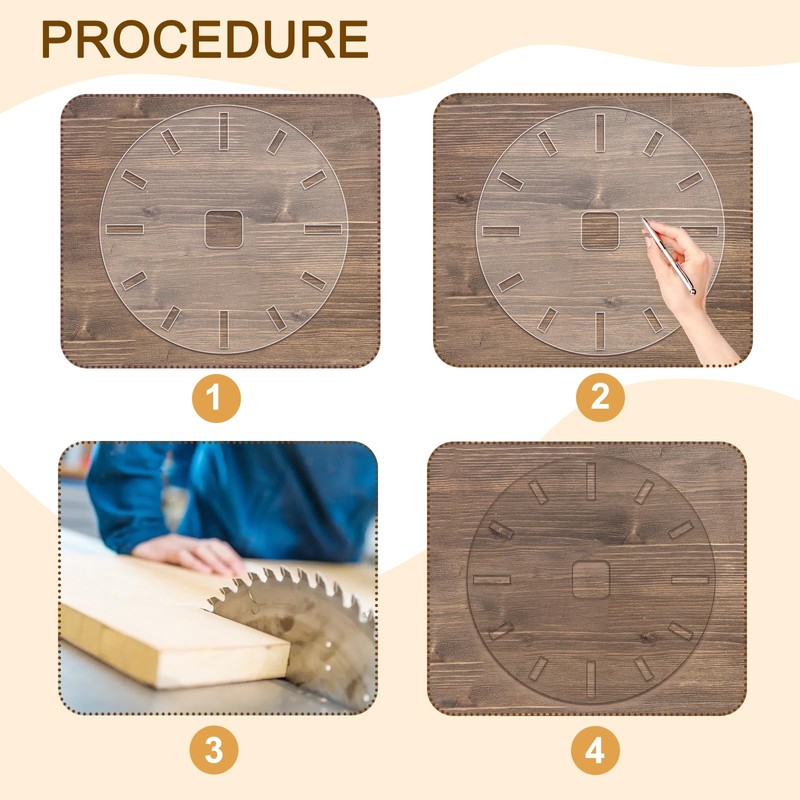 BETAGT 12" Circle Clock Face Template, Acrylic Router Template for