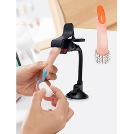 2 Pieces Silicone Practice Fingers for Acrylic Nails, Fake Training Hand Finger Model Flexible Bendable Mannequin Finger, Soft Realistic Joint Nail Practice Fingers with Makeup for Nail Art (Color 1)