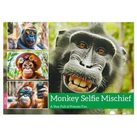 Monkey Selfie Mischief. A Year Full of Primate Fun (Monthly Wall Calendar 2026 11.7" x 16.5" (open)), CALVENDO 14 Month Calendar