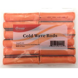 Annie Jumbo Cold Wave Rods with Rubber Band for Hair Curling and Perm Styling - 3/4" Tangerine - Pack of 12
