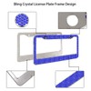 Gioyonil 2 Pack License Plate Frames: Stainless Steel Handcrafted Sapphire