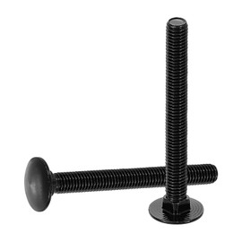 sourcing map 15Pcs Carriage Bolts, M8 x 75mm Stainless Steel 18-8 (304) Round Head Square Neck Screws Black Oxide Bolt Screw for Fastening Accessories - Black