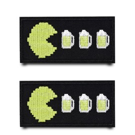 2 Stück Bier Trinkspiel Lustiger Patch Bügelbild Aufbügler Iron On Sew On Flicken Taktisch Abzeichen Militär Applikation für Weste Rucksäcke Jacke Kleidung Taschen T-Shirt Baseballkappe