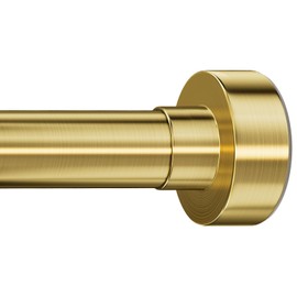 YNL Shower Curtain Rod 34-82 Inches, Non-Slip, Never Rust, No Drill Tension Curtain Rod for Bathroom & Window Stainless Steel Shower Rod, Brushed Gold