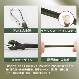 Shade Mounting Hardware, Strong Hooks, 4 Pcs, Elastic Cord, Cargo Band, Tie Down, Cargo Belt, Fixing Brackets, Balcony Awning, Elastic Rope, Awning, Sunshade, Garden, Outdoor, Camping, Outdoor, Windproof, Setup, Slap Hooks (4 pcs, Approx. 11.8 inches (30 cm)