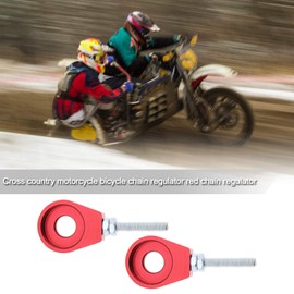 YINETTECH Red Chain Tensioners Adjuster M6 15mm Inner Dia CNC for 110cc 125cc Pit Dirt Bike XR CRF 50 70 Bicycle Scooter 1 Pair
